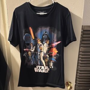 Zara Black Star Wars Graphic Tee